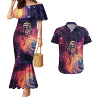 Skull Couples Matching Mermaid Dress and Hawaiian Shirt I Need More Space Cosmic Style - Wonder Print Shop