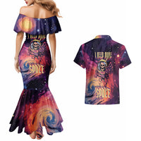 Skull Couples Matching Mermaid Dress and Hawaiian Shirt I Need More Space Cosmic Style - Wonder Print Shop