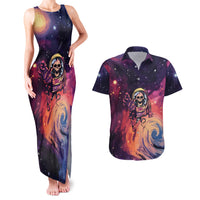 Skull Couples Matching Tank Maxi Dress and Hawaiian Shirt I Need More Space Cosmic Style - Wonder Print Shop