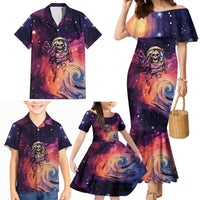 Skull Family Matching Mermaid Dress and Hawaiian Shirt I Need More Space Cosmic Style - Wonder Print Shop