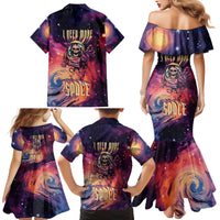 Skull Family Matching Mermaid Dress and Hawaiian Shirt I Need More Space Cosmic Style - Wonder Print Shop
