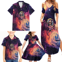 Skull Family Matching Summer Maxi Dress and Hawaiian Shirt I Need More Space Cosmic Style - Wonder Print Shop