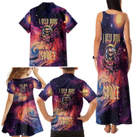 Skull Family Matching Tank Maxi Dress and Hawaiian Shirt I Need More Space Cosmic Style - Wonder Print Shop