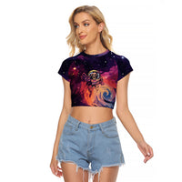 Skull Raglan Cropped T Shirt I Need More Space Cosmic Style - Wonder Print Shop