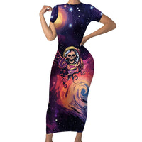 Skull Short Sleeve Bodycon Dress I Need More Space Cosmic Style - Wonder Print Shop