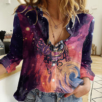 Skull Women Casual Shirt I Need More Space Cosmic Style - Wonder Print Shop
