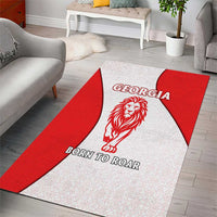 Georgia Flag Area Rug with Born to Roar with Red Lion and National Symbols - Wonder Print Shop