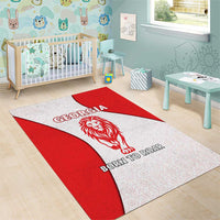 Georgia Flag Area Rug with Born to Roar with Red Lion and National Symbols - Wonder Print Shop