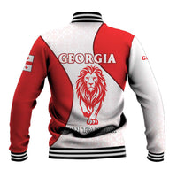 Georgia Flag Baseball Jacket with Born to Roar with Red Lion and National Symbols - Wonder Print Shop