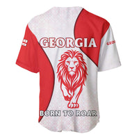 Georgia Flag Baseball Jersey with Born to Roar with Red Lion and National Symbols - Wonder Print Shop