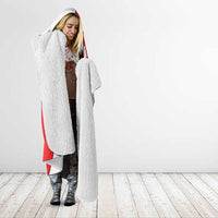 Georgia Flag Hooded Blanket with Born to Roar with Red Lion and National Symbols - Wonder Print Shop