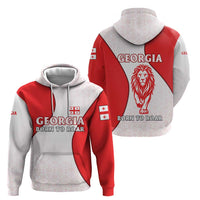 Georgia Flag Hoodie with Born to Roar with Red Lion and National Symbols - Wonder Print Shop