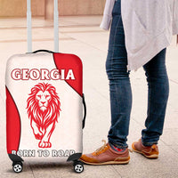 Georgia Flag Luggage Cover with Born to Roar with Red Lion and National Symbols - Wonder Print Shop