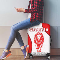 Georgia Flag Luggage Cover with Born to Roar with Red Lion and National Symbols - Wonder Print Shop