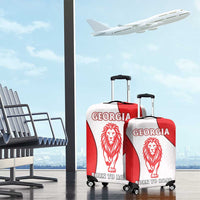 Georgia Flag Luggage Cover with Born to Roar with Red Lion and National Symbols - Wonder Print Shop