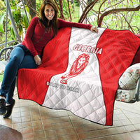 Georgia Flag Quilt with Born to Roar with Red Lion and National Symbols - Wonder Print Shop