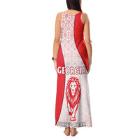 Georgia Flag Tank Maxi Dress with Born to Roar with Red Lion and National Symbols - Wonder Print Shop