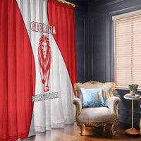 Georgia Flag Window Curtain with Born to Roar with Red Lion and National Symbols - Wonder Print Shop