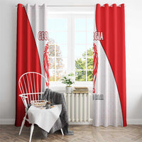 Georgia Flag Window Curtain with Born to Roar with Red Lion and National Symbols - Wonder Print Shop