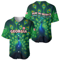 Georgia Peacock Baseball Jersey with Slay in Silence Shine Like a Peacock Design - Wonder Print Shop