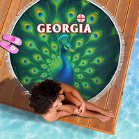 Georgia Peacock Beach Blanket with Slay in Silence Shine Like a Peacock Design - Wonder Print Shop