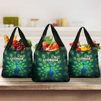 Georgia Peacock Grocery Bag with Slay in Silence Shine Like a Peacock Design - Wonder Print Shop