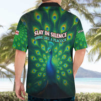Georgia Peacock Hawaiian Shirt with Slay in Silence Shine Like a Peacock Design - Wonder Print Shop