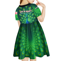 Georgia Peacock Kid Short Sleeve Dress with Slay in Silence Shine Like a Peacock Design - Wonder Print Shop