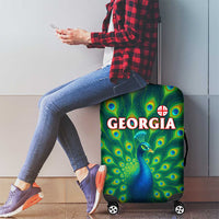 Georgia Peacock Luggage Cover with Slay in Silence Shine Like a Peacock Design - Wonder Print Shop