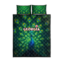 Georgia Peacock Quilt Bed Set with Slay in Silence Shine Like a Peacock Design - Wonder Print Shop