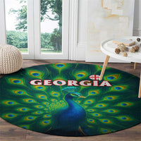 Georgia Peacock Round Carpet with Slay in Silence Shine Like a Peacock Design - Wonder Print Shop