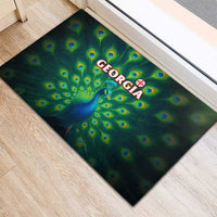 Georgia Peacock Rubber Doormat with Slay in Silence Shine Like a Peacock Design - Wonder Print Shop