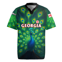 Georgia Peacock Rugby Jersey with Slay in Silence Shine Like a Peacock Design - Wonder Print Shop