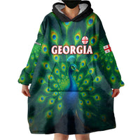 Georgia Peacock Wearable Blanket Hoodie with Slay in Silence Shine Like a Peacock Design - Wonder Print Shop