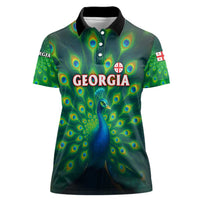 Georgia Peacock Women Polo Shirt with Slay in Silence Shine Like a Peacock Design - Wonder Print Shop