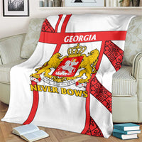 Georgia Blanket with Red Cross and Golden Lions Emblem Never Bows Design - Wonder Print Shop