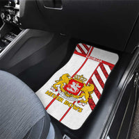 Georgia Car Mats with Red Cross and Golden Lions Emblem Never Bows Design - Wonder Print Shop