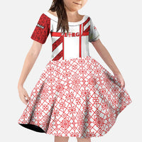 Georgia Family Matching Mermaid Dress and Hawaiian Shirt with Red Cross and Golden Lions Emblem Never Bows Design - Wonder Print Shop