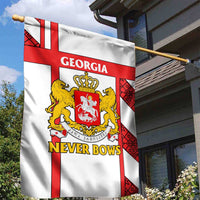 Georgia Garden Flag with Red Cross and Golden Lions Emblem Never Bows Design - Wonder Print Shop