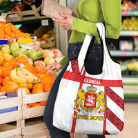 Georgia Grocery Bag with Red Cross and Golden Lions Emblem Never Bows Design - Wonder Print Shop