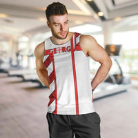 Georgia Men Tank Top with Red Cross and Golden Lions Emblem Never Bows Design - Wonder Print Shop
