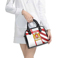Georgia Shoulder Handbag with Red Cross and Golden Lions Emblem Never Bows Design - Wonder Print Shop