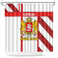Georgia Shower Curtain with Red Cross and Golden Lions Emblem Never Bows Design - Wonder Print Shop