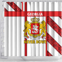 Georgia Shower Curtain with Red Cross and Golden Lions Emblem Never Bows Design - Wonder Print Shop