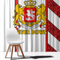 Georgia Window Curtain with Red Cross and Golden Lions Emblem Never Bows Design - Wonder Print Shop