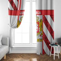 Georgia Window Curtain with Red Cross and Golden Lions Emblem Never Bows Design - Wonder Print Shop