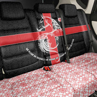 Georgia Back Car Seat Cover with Black Patterned Red Cross with Dragon Horse Symbol and Silent Pride Quote Design - Wonder Print Shop