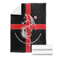 Georgia Blanket with Black Patterned Red Cross with Dragon Horse Symbol and Silent Pride Quote Design - Wonder Print Shop