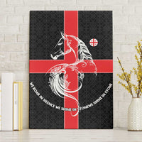 Georgia Canvas Wall Art with Black Patterned Red Cross with Dragon Horse Symbol and Silent Pride Quote Design - Wonder Print Shop