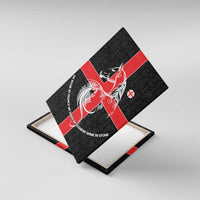 Georgia Canvas Wall Art with Black Patterned Red Cross with Dragon Horse Symbol and Silent Pride Quote Design - Wonder Print Shop